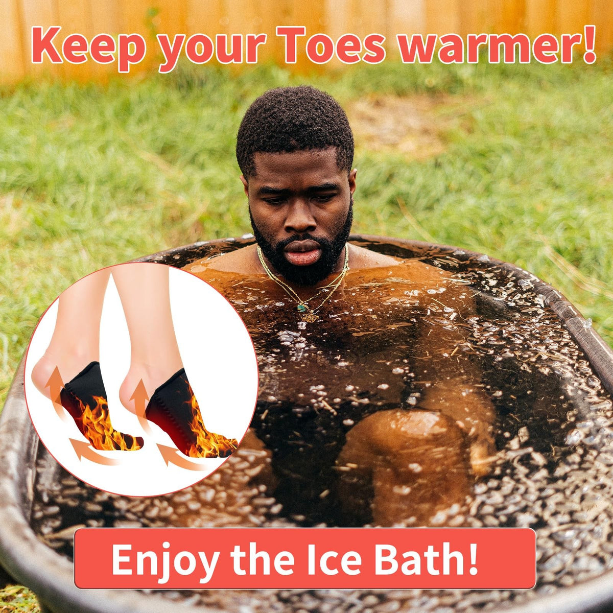 Neoprene Ice Bath Toe Socks - Cold Plunge & Recovery Foot Warmers (2 Pairs)