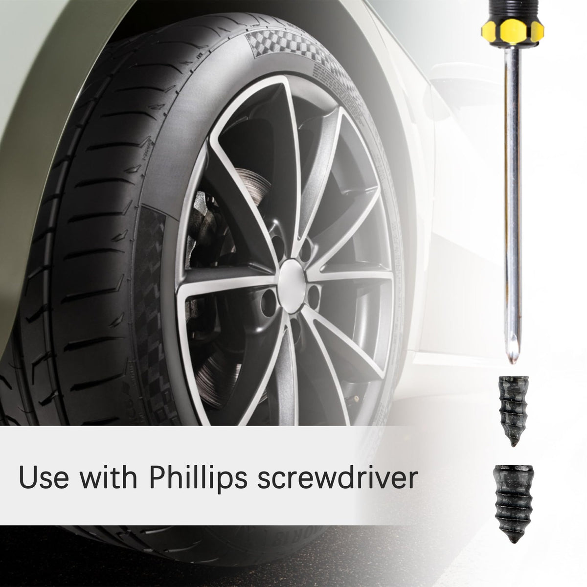 Rubber Tire Repair Nails Set - 60 Durable Rubber & Steel Fasteners for Emergency Fixes