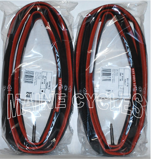 700x24 Red and Black Tubular Bike Tire - High-Quality Cycling Inner Tube