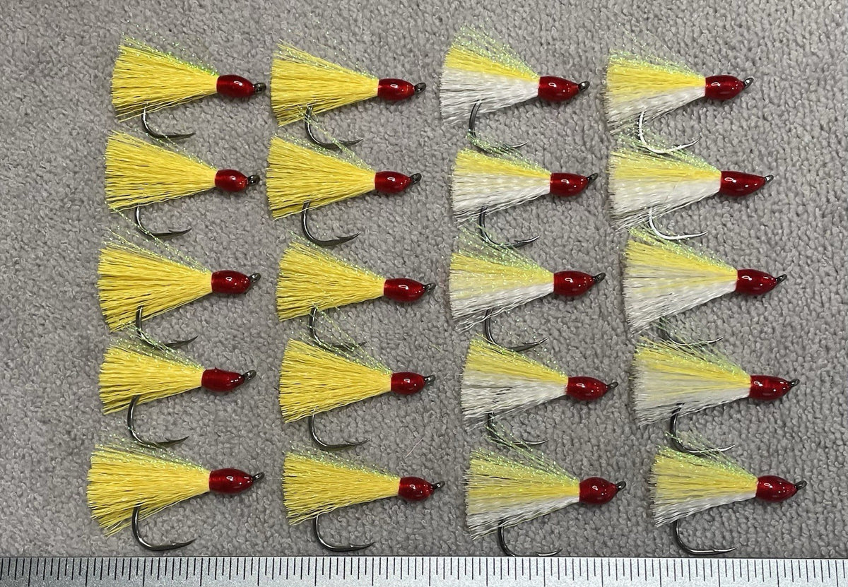 Bright Yellow Pompano Jig Teasers Hook Size 2/0 for Saltwater Fishing