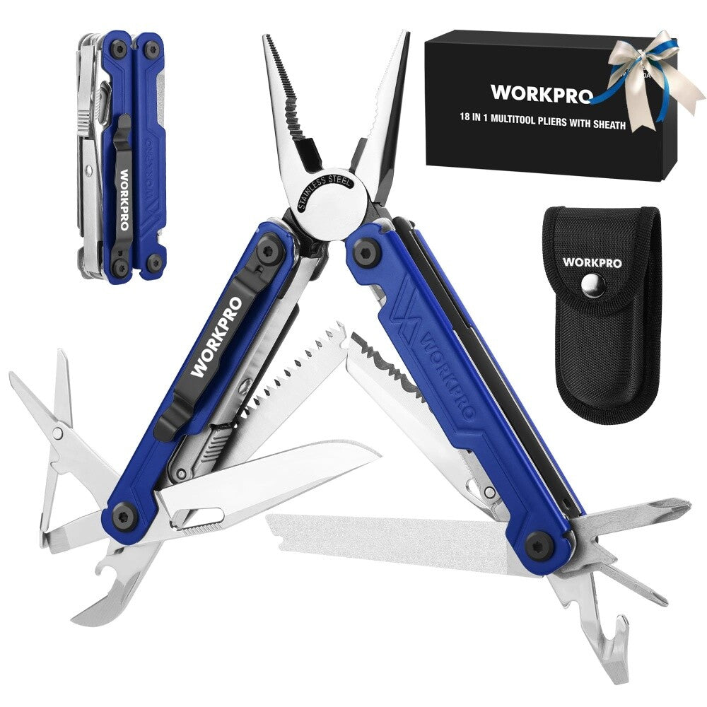 18-in-1 Stainless Steel Folding Multitool Pliers for Camping & DIY