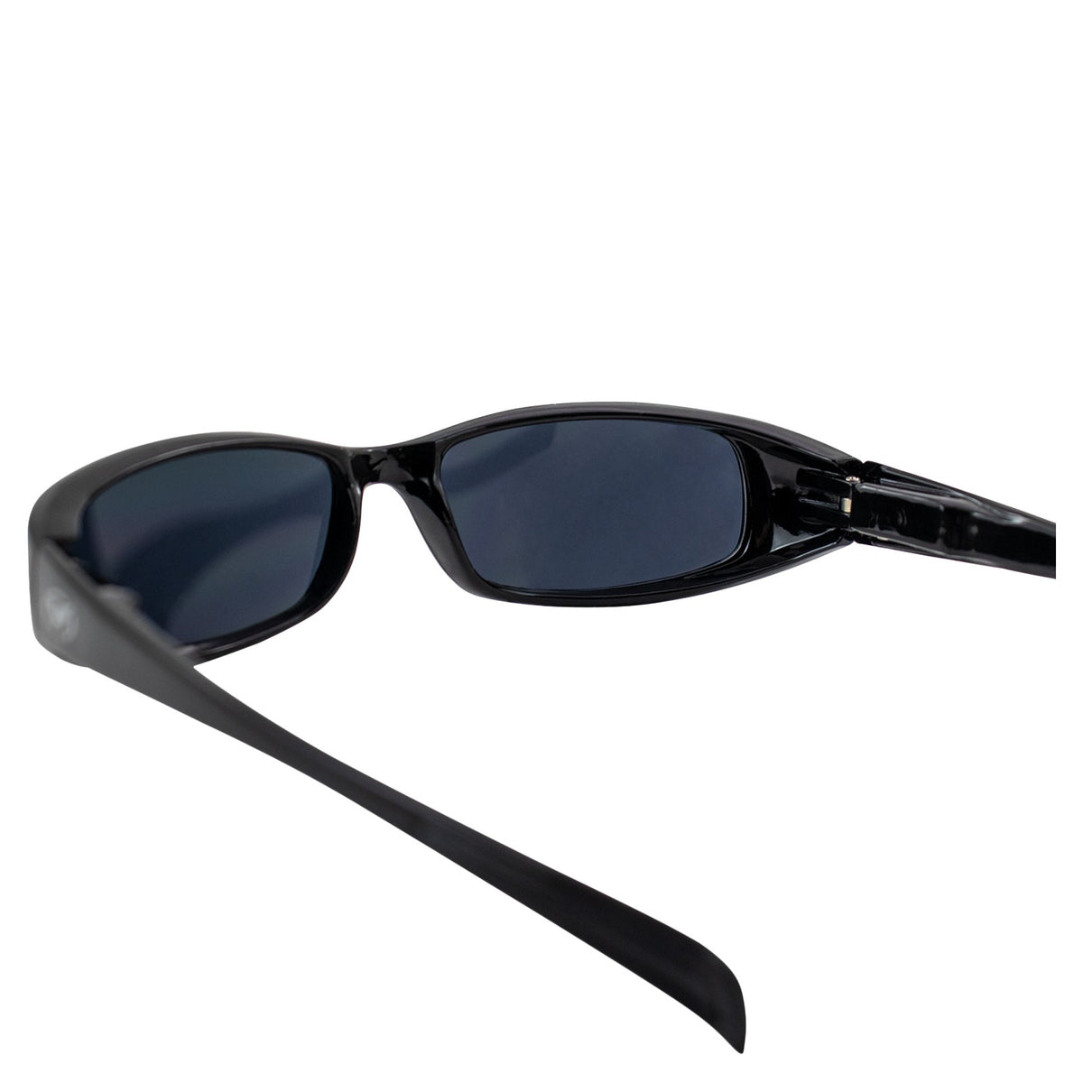 Motorcycle Sunglasses Black Frame Smoke Lens Spring Hinge UV400 Protection