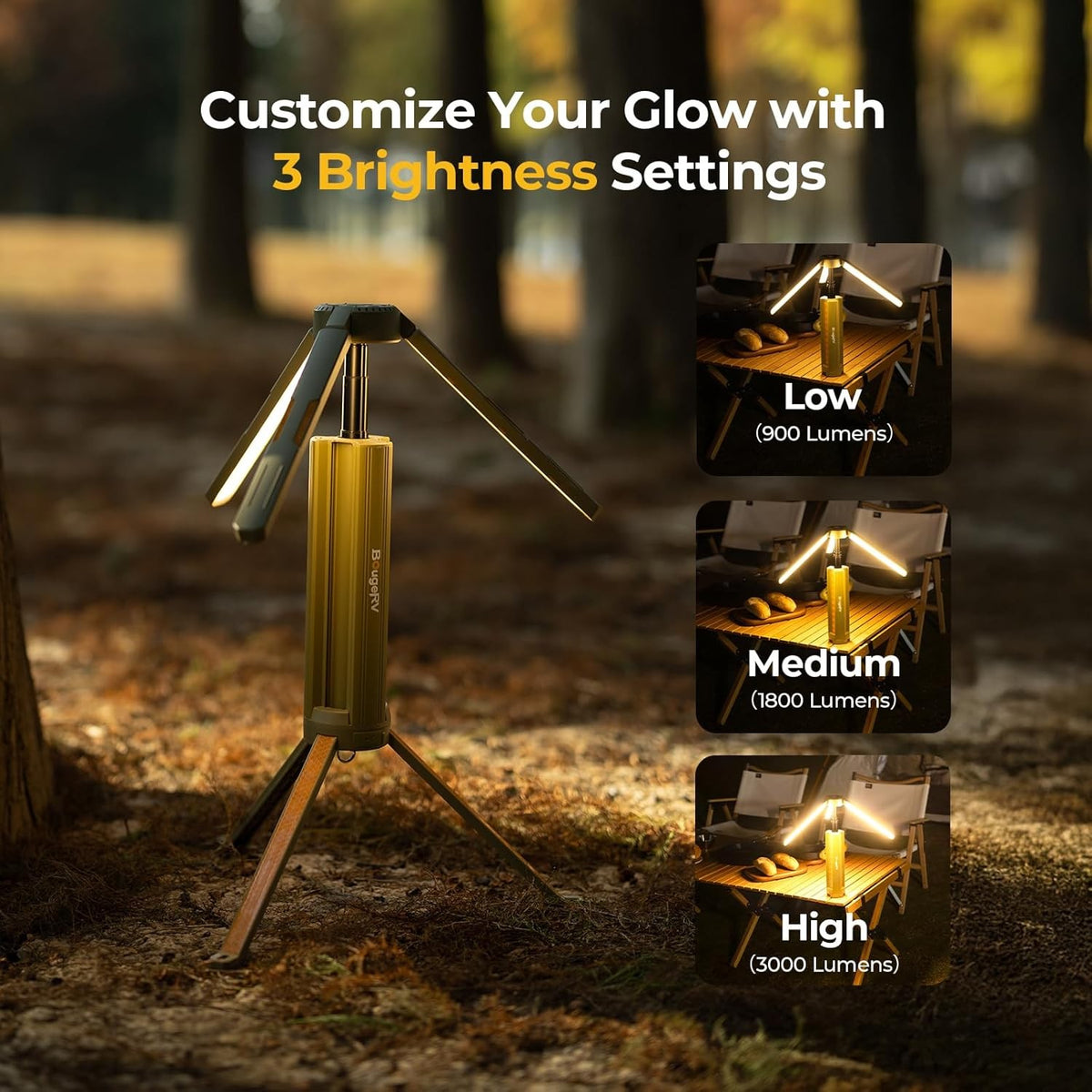 Rechargeable Telescopic Camping Light with 15600mAh Power Bank