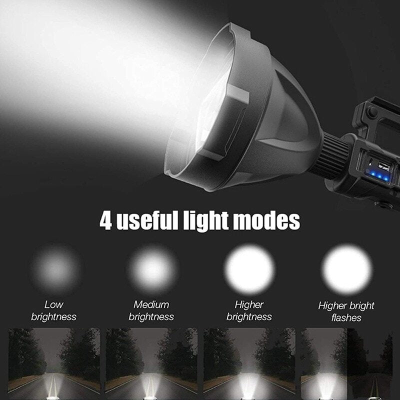 High Lumen Rechargeable LED Searchlight with Tripod and SOS Mode