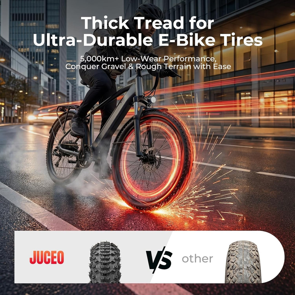 2-Pack 26x2.2 Mountain Bike Tires with Inner Tubes & Tire Levers - All-Terrain Puncture Protection