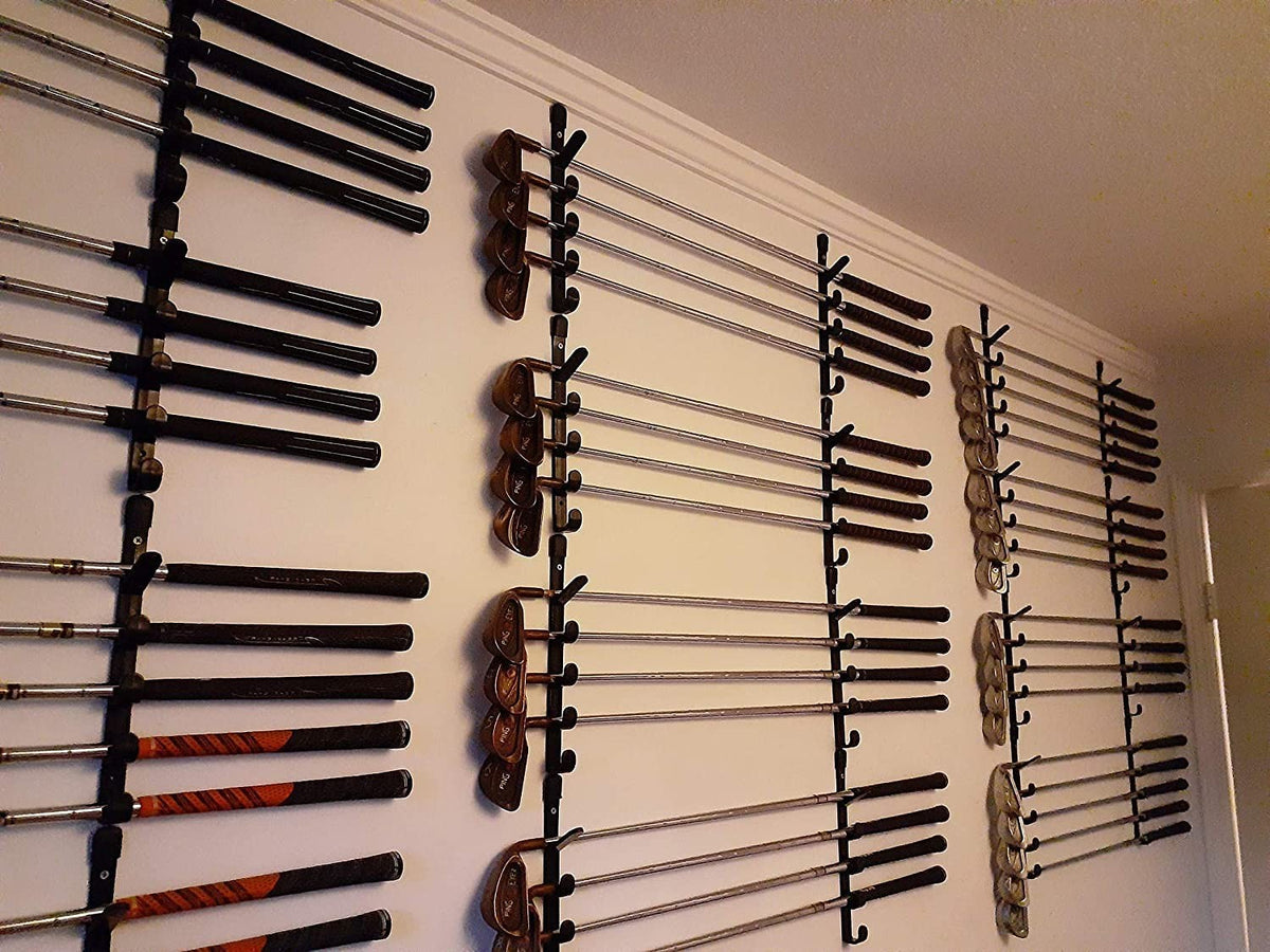 Wall Mount Golf Club Storage Rack Organizer - Holds Up to 10 Clubs