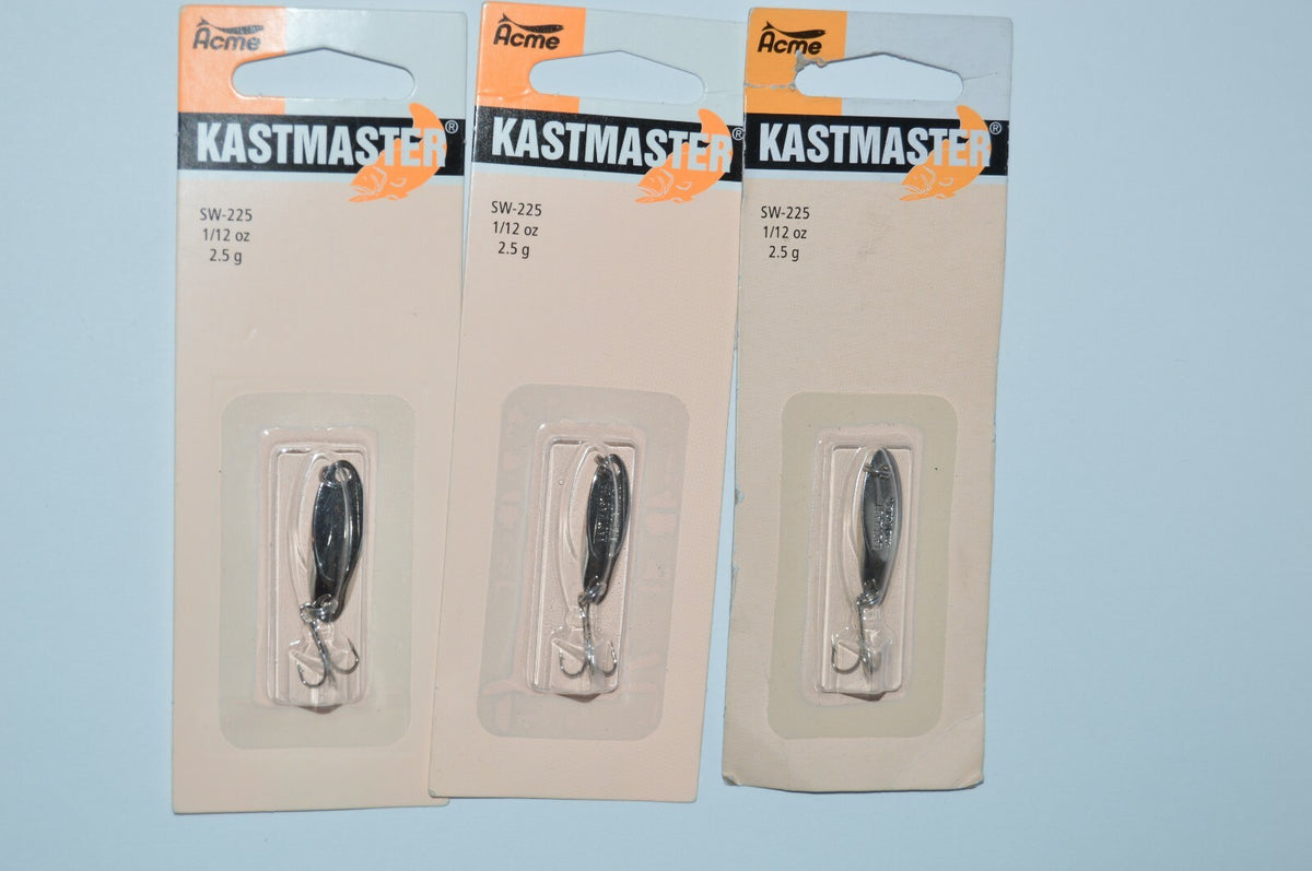 3 Acme Kastmaster Metal Spoon Jigs - Chrome 1/12oz Fishing Lures