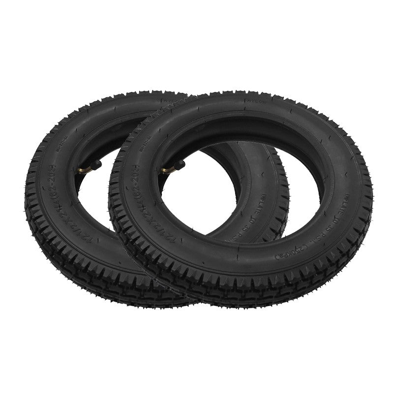 Heavy Duty 12.5x2.25 Inner Tube with Bent Valve for Electric Bikes & Scooters