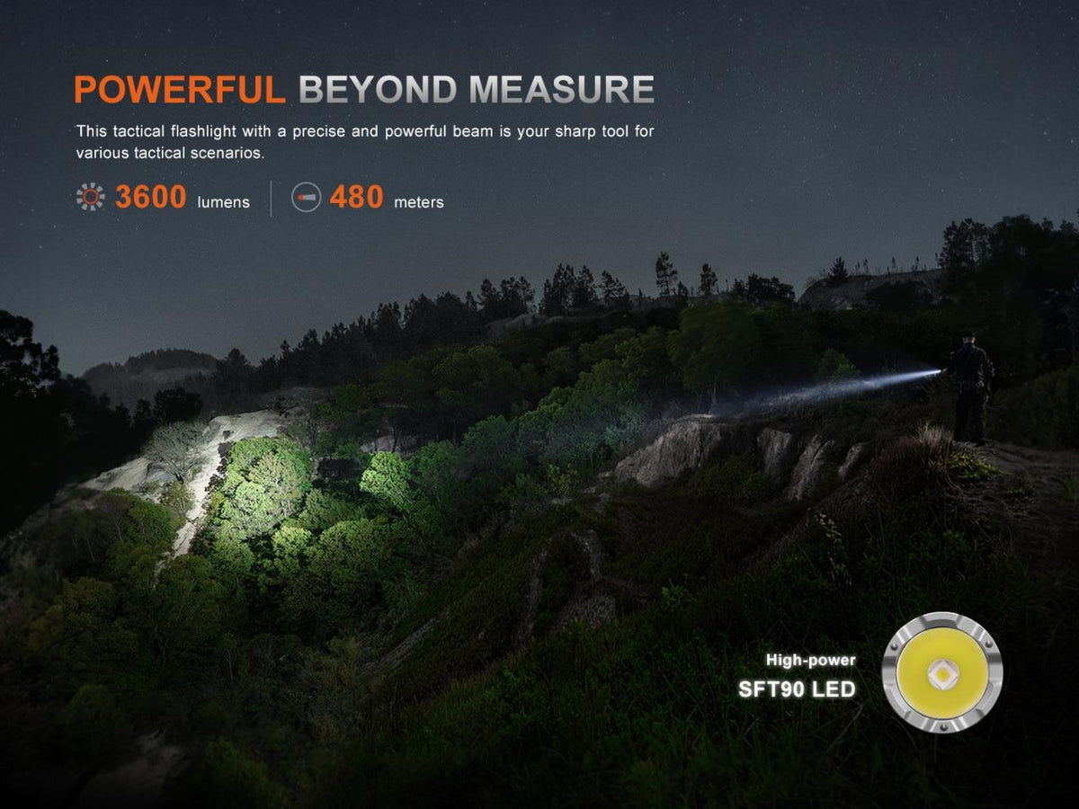 Rechargeable Tactical LED Flashlight 3600 Lumens with Battery and Accessories