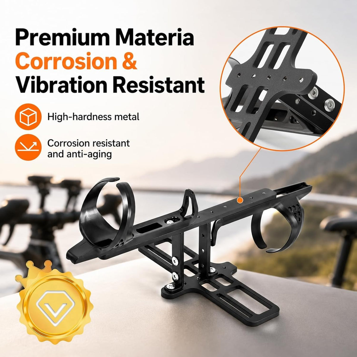 Bike Bottle Cage Adapter with Adjustable Height for Triathlon & Road Cycling