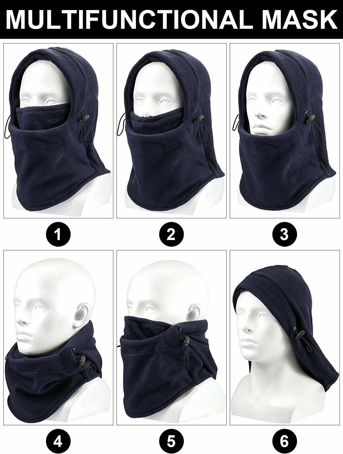 Full Face Winter Ski Mask Balaclava Beanie Fleece Trapper Outdoor Hat