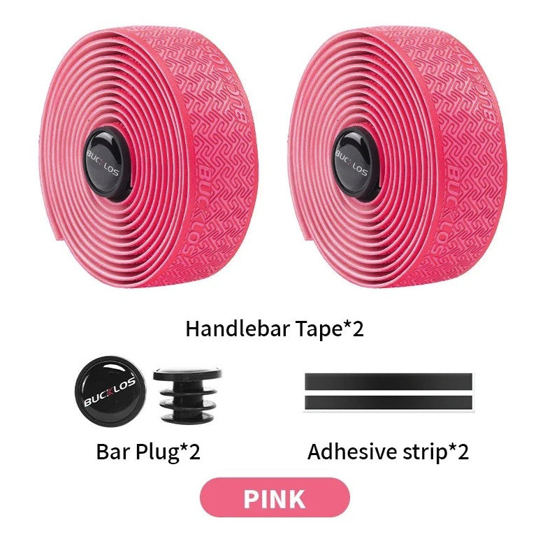Road Bike Handlebar Tape Anti-Slip Waterproof PU EVA Wrap Set - Multiple Colors