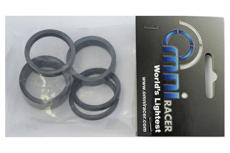Lightweight Carbon Fiber Headset Spacers Set - 1 Inch, Matte Finish, Multiple Sizes