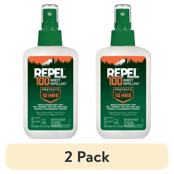 Insect Repellent Spray with DEET - 10-Hour Mosquito and Tick Protection, 4oz Pack of 2