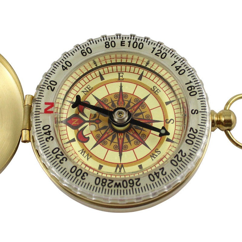 Outdoor Camping Luminous Navigational Compass - Brass Pocket Tool