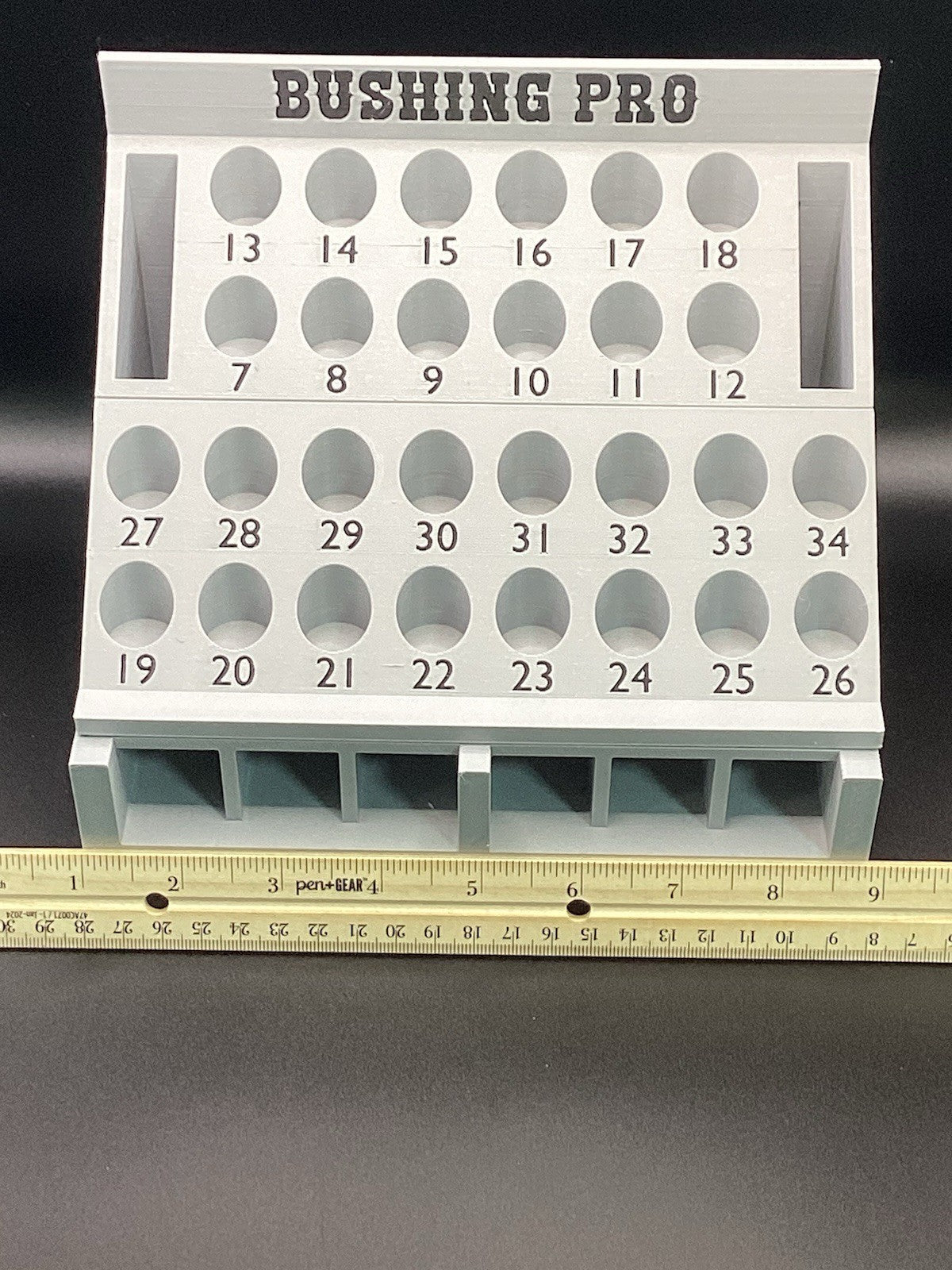 Shotshell Bushing and Charge Bar Organizer for MEC Reloaders - Gray/Black