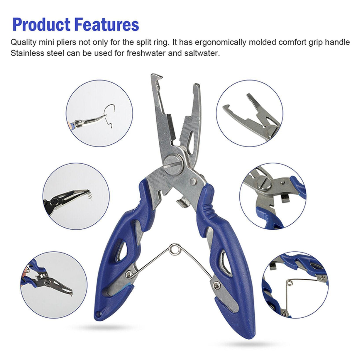 200 Pcs Stainless Steel Fishing Split Rings Set with Pliers - Multiple Sizes