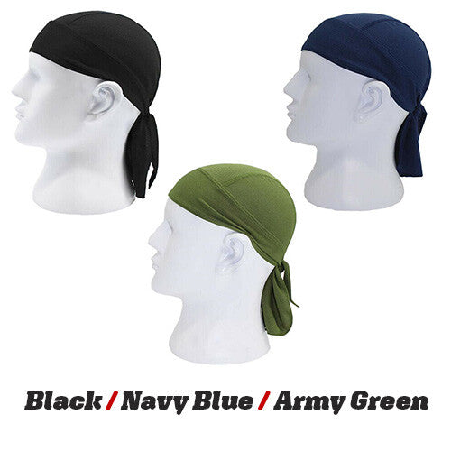 3 Pack Skull Cap Motorcycle Head Wrap Tie Durag Cycling Hat Quick-Drying