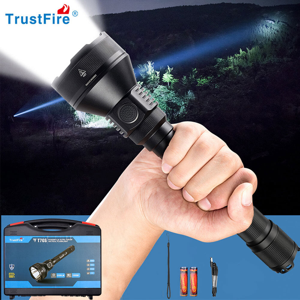 Rechargeable LED Tactical Flashlight 2350LM Long Range Hunting Torch
