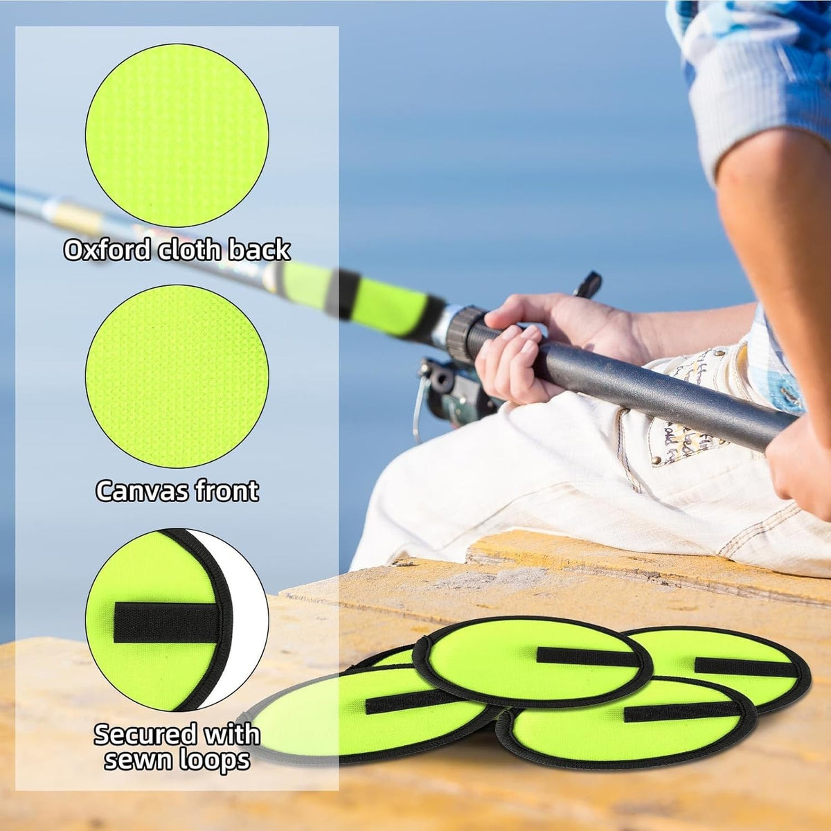 Fishing Lure Covers Set - 8 Green Hook Protectors for Rod Safety & Storage