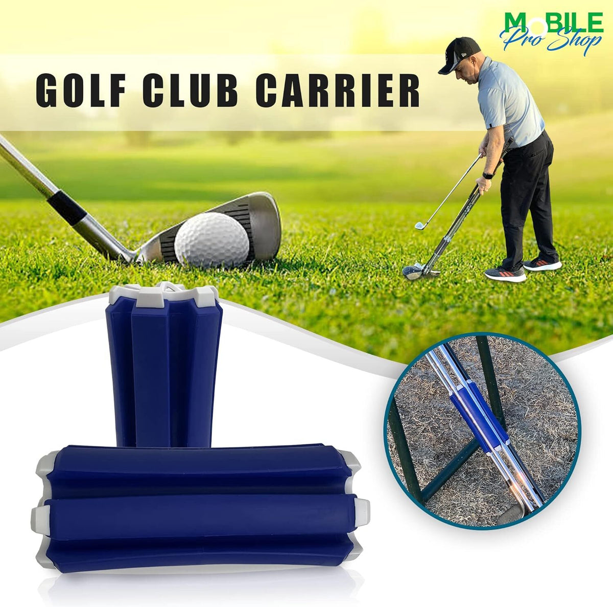 Golf Club Carrier – Lightweight Durable Holds 6 Clubs with Carry Handle