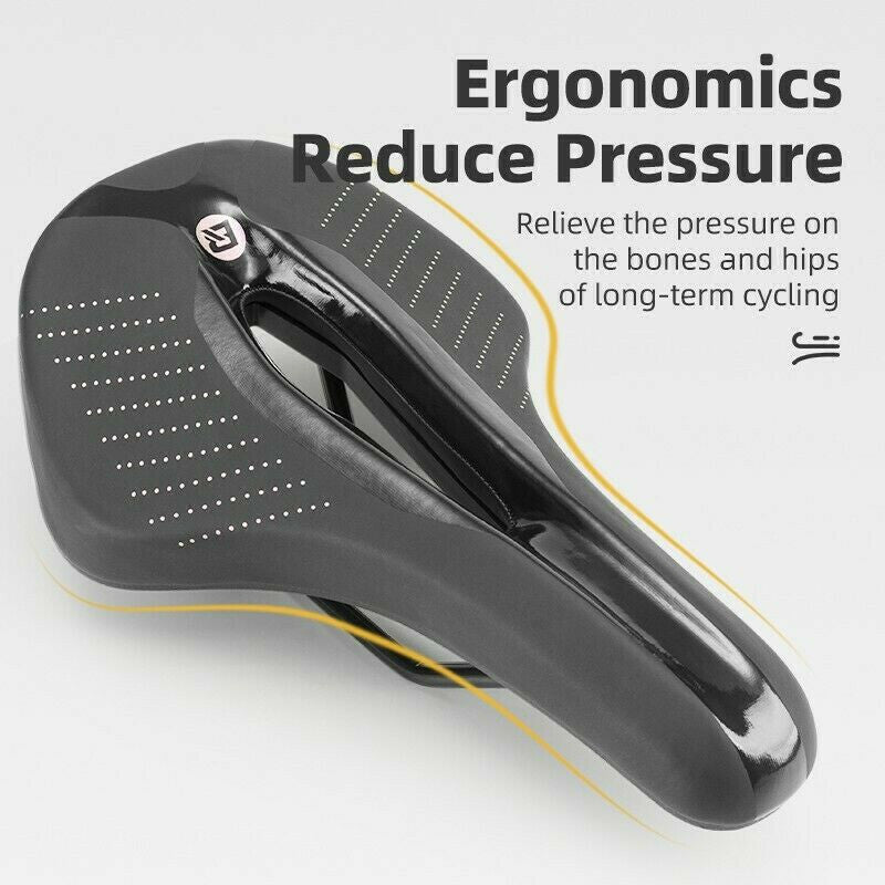 Lightweight Bicycle Saddle with Shock Absorption and Breathable Design - Purple