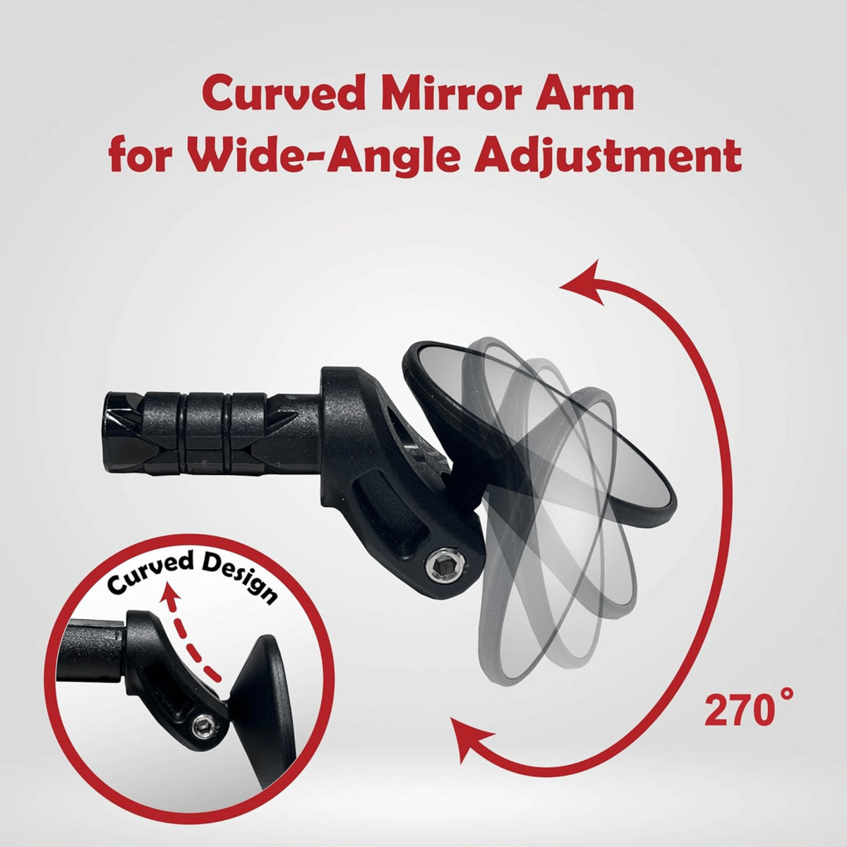 Drop Bar End Mirror Handlebar Bike Mirror Convex Glass 16-24mm