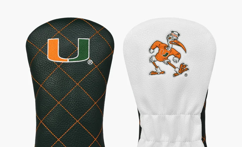 Miami Hurricanes Premium Fairway Wood Headcover - Water-Resistant Leatherette