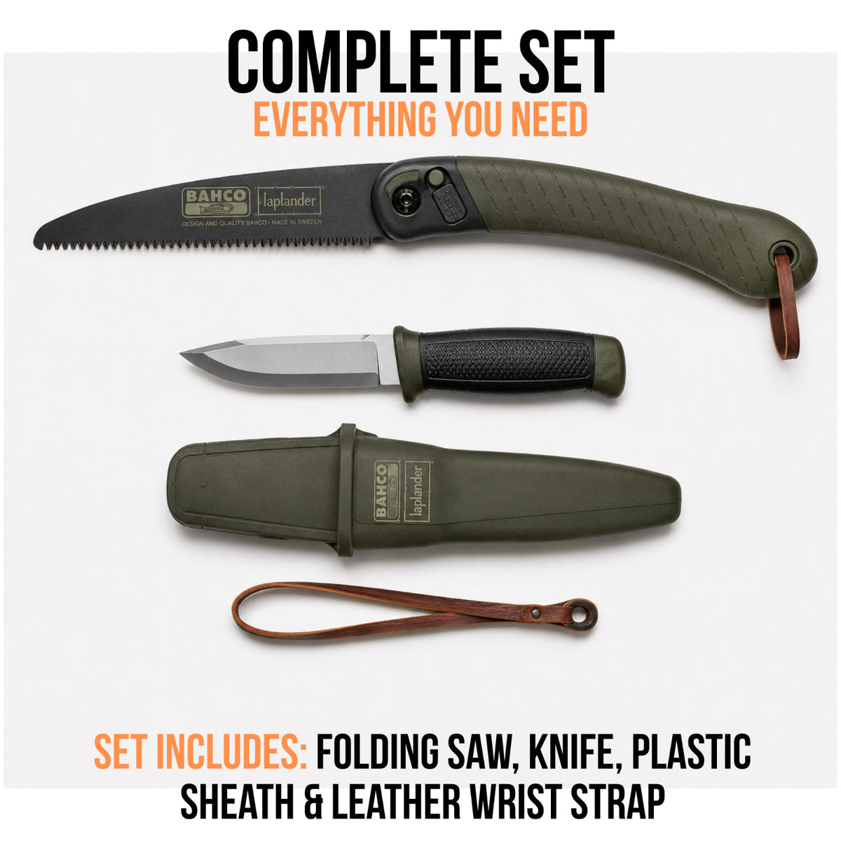 Folding Saw & Knife Set for Camping Hunting Bushcraft Outdoor Gear
