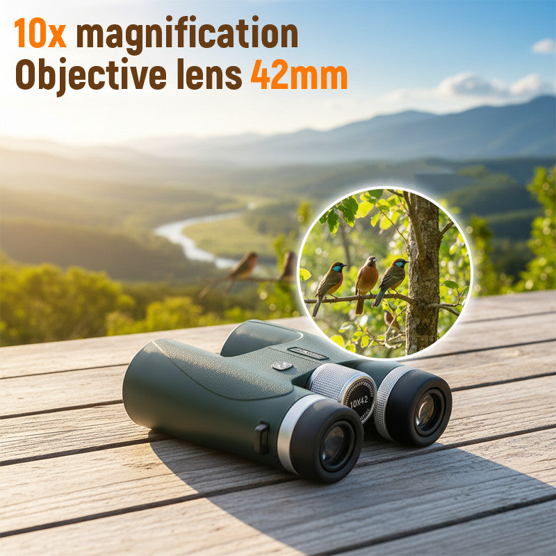 Waterproof Fogproof 10x42 Binoculars for Outdoor Bird Watching & Nature Viewing