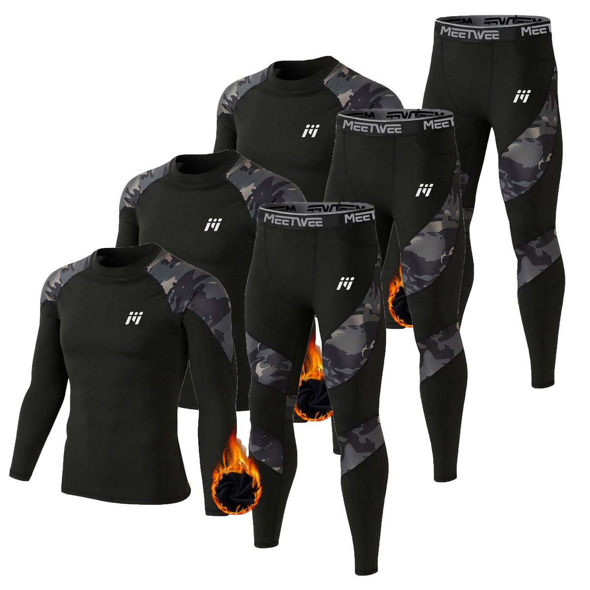 Men's Thermal Underwear Set Fleece Long Johns Base Layer Winter Warmth