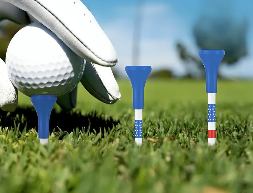Unbreakable American Flag Golf Tees - 50 Pack 3¼ Inches for Drivers & Long Shots