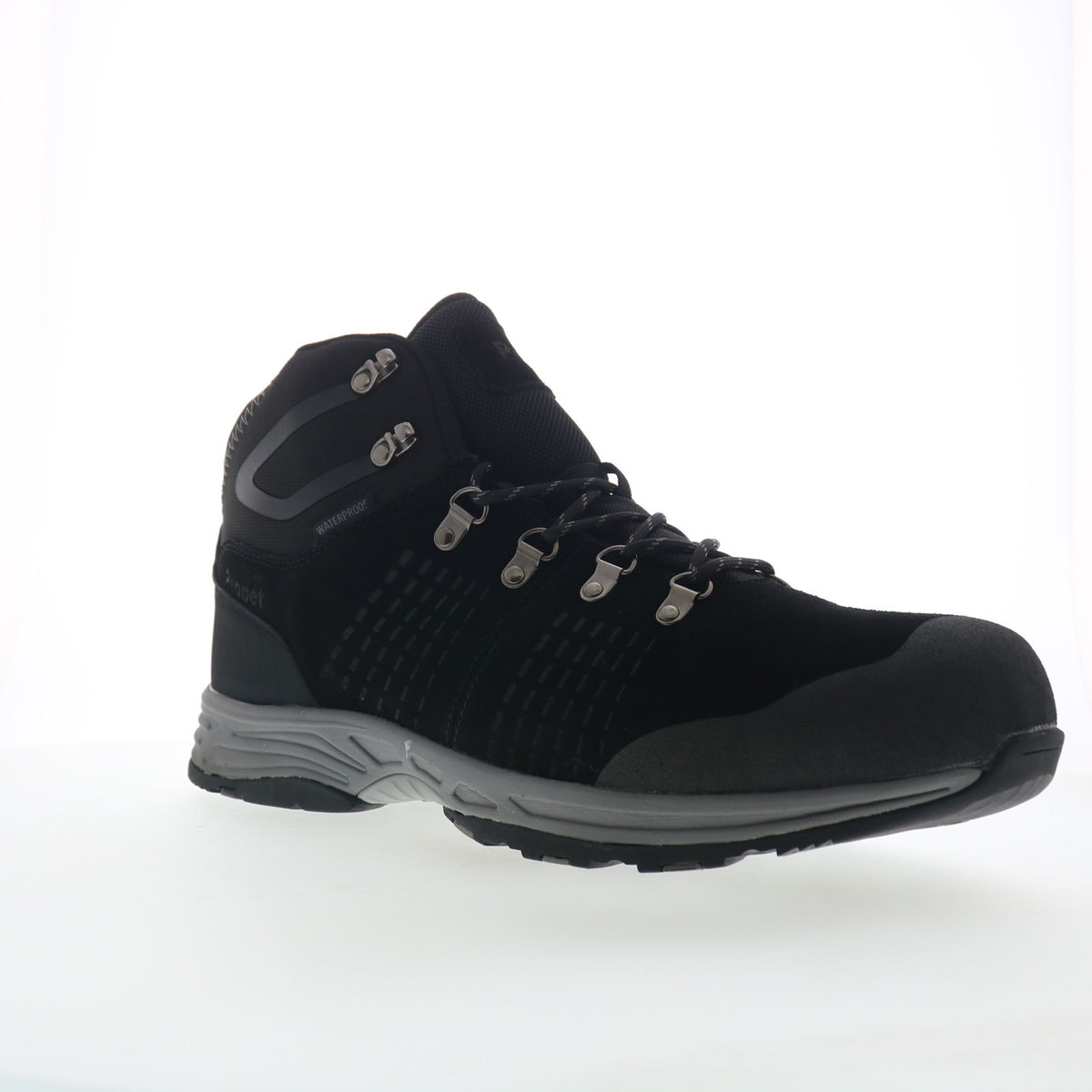 Men's Hiking Boots Black Suede Lace Up Outdoor Footwear