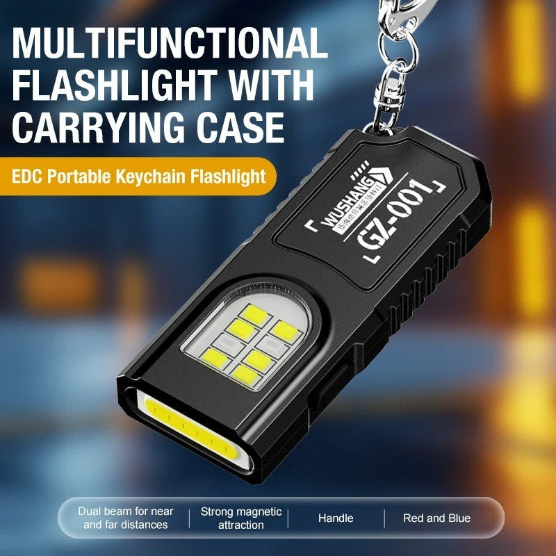 Mini LED Keychain Flashlight USB Rechargeable Waterproof EDC SOS Light