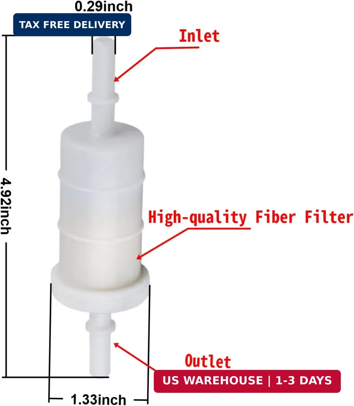 In-Line Fuel Filter for Mercury & Mariner Outboards Pack of 2