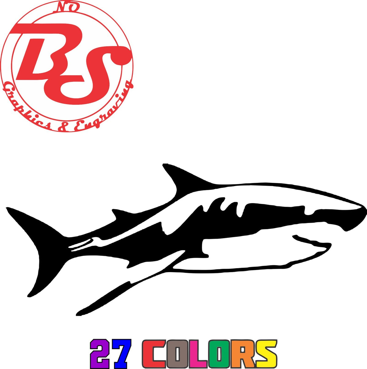 6-Inch Ocean Fish Vinyl Decal - Shark Great White Hammerhead Ocean Salt Water Fish