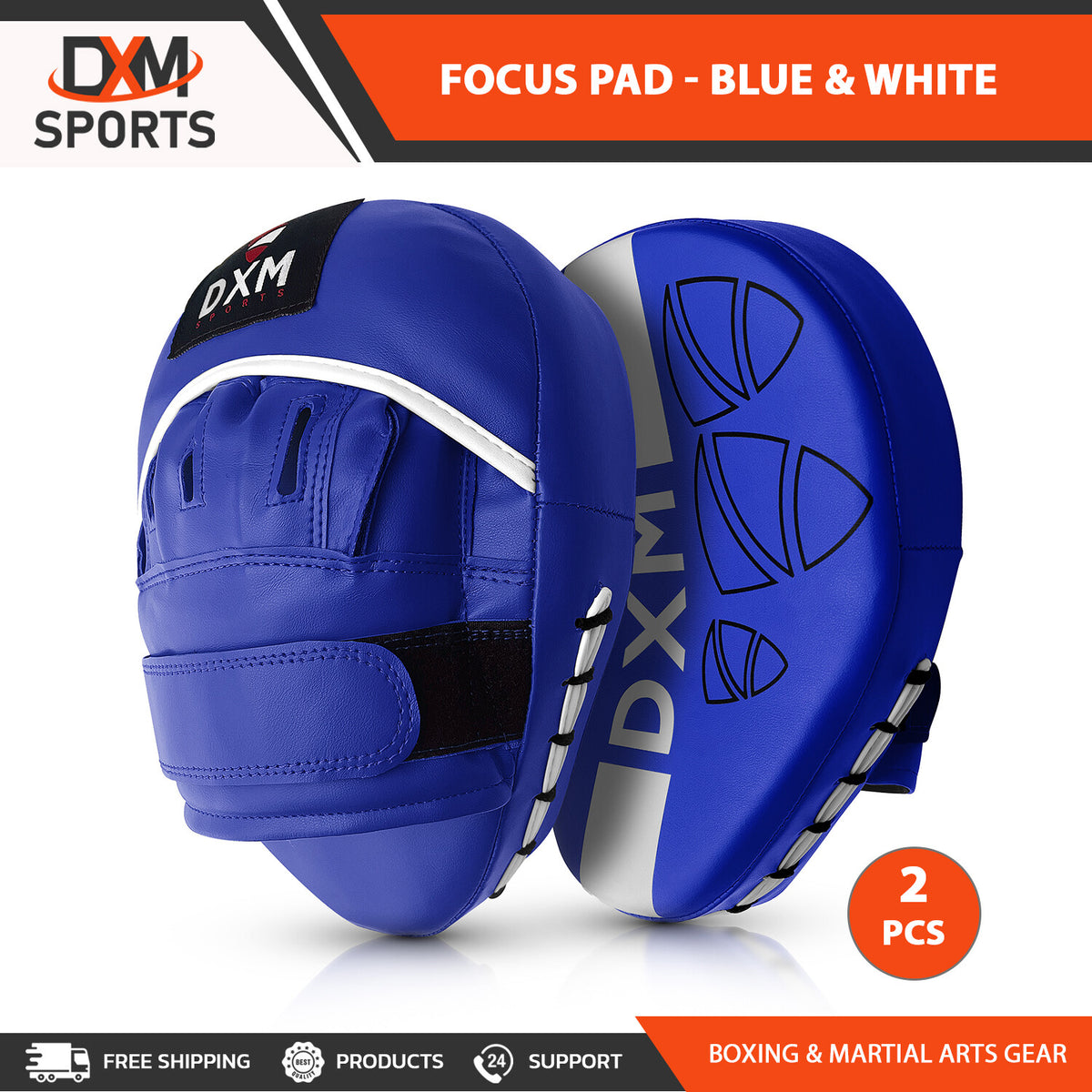 Boxing Focus Punch Mitts for MMA, Kickboxing, Muay Thai Training - Blue & White