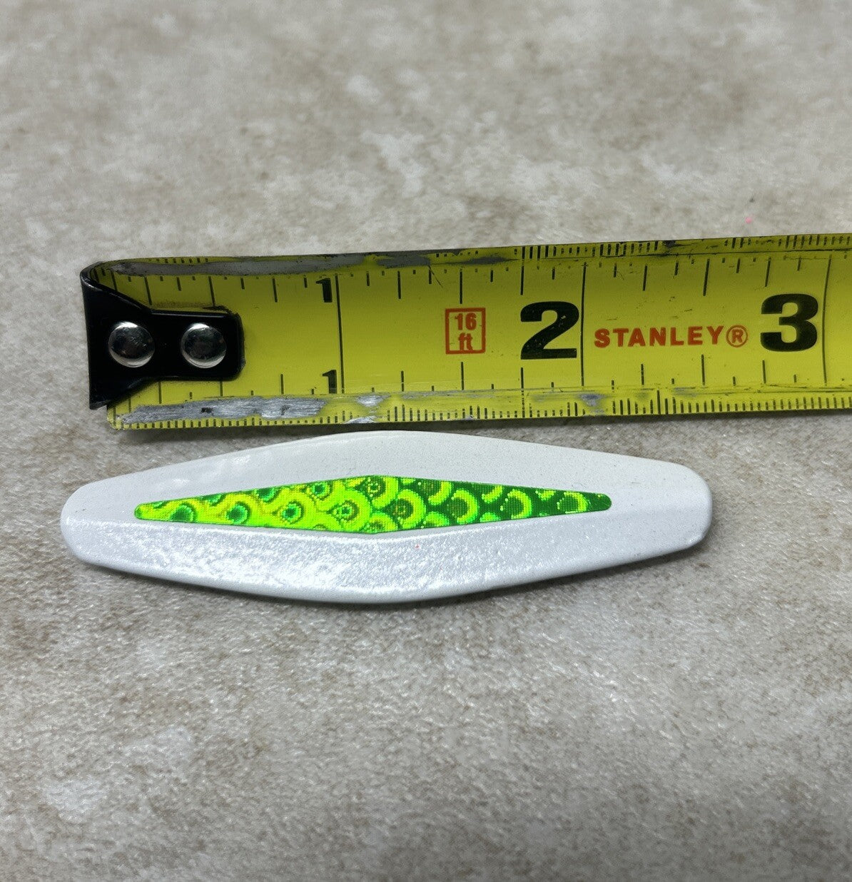 12 Pieces 2.5 Inch White and Green Fishing Rotators - Spinning Lures