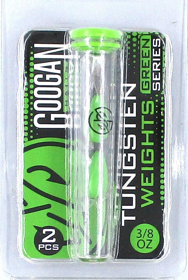 6 Pack Tungsten Drop Shot Weights 3/8 Oz Finesse Fishing Tackle - Green