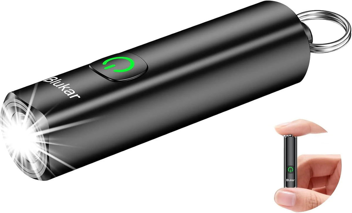 Mini Rechargeable USB C Waterproof Pocket Flashlight - Keychain Light