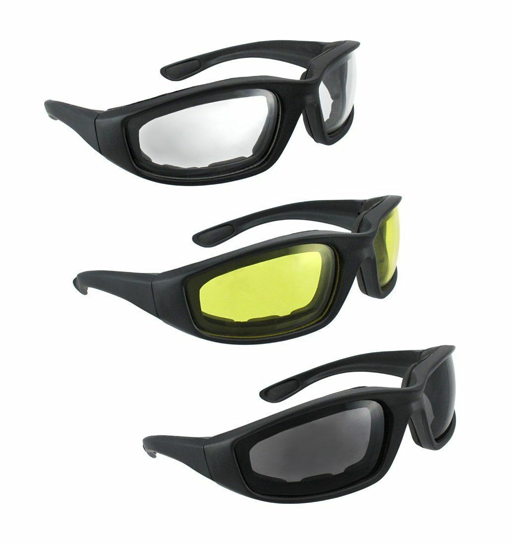 3 Pairs Motorcycle Riding Sunglasses UV400 Windproof Sports Glasses