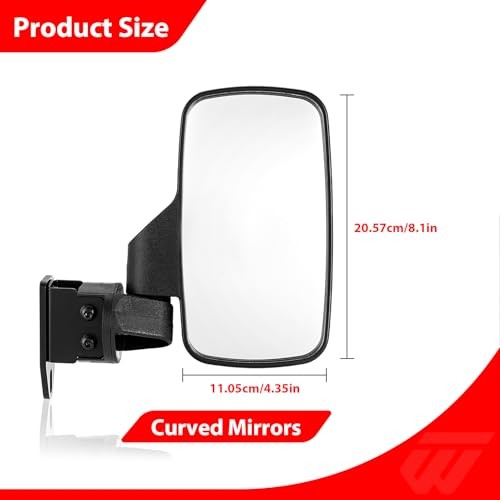 UTV Side Mirrors for Can-Am Defender 2016-2026 - Wide Field of View, Adjustable, Impact-Resistant
