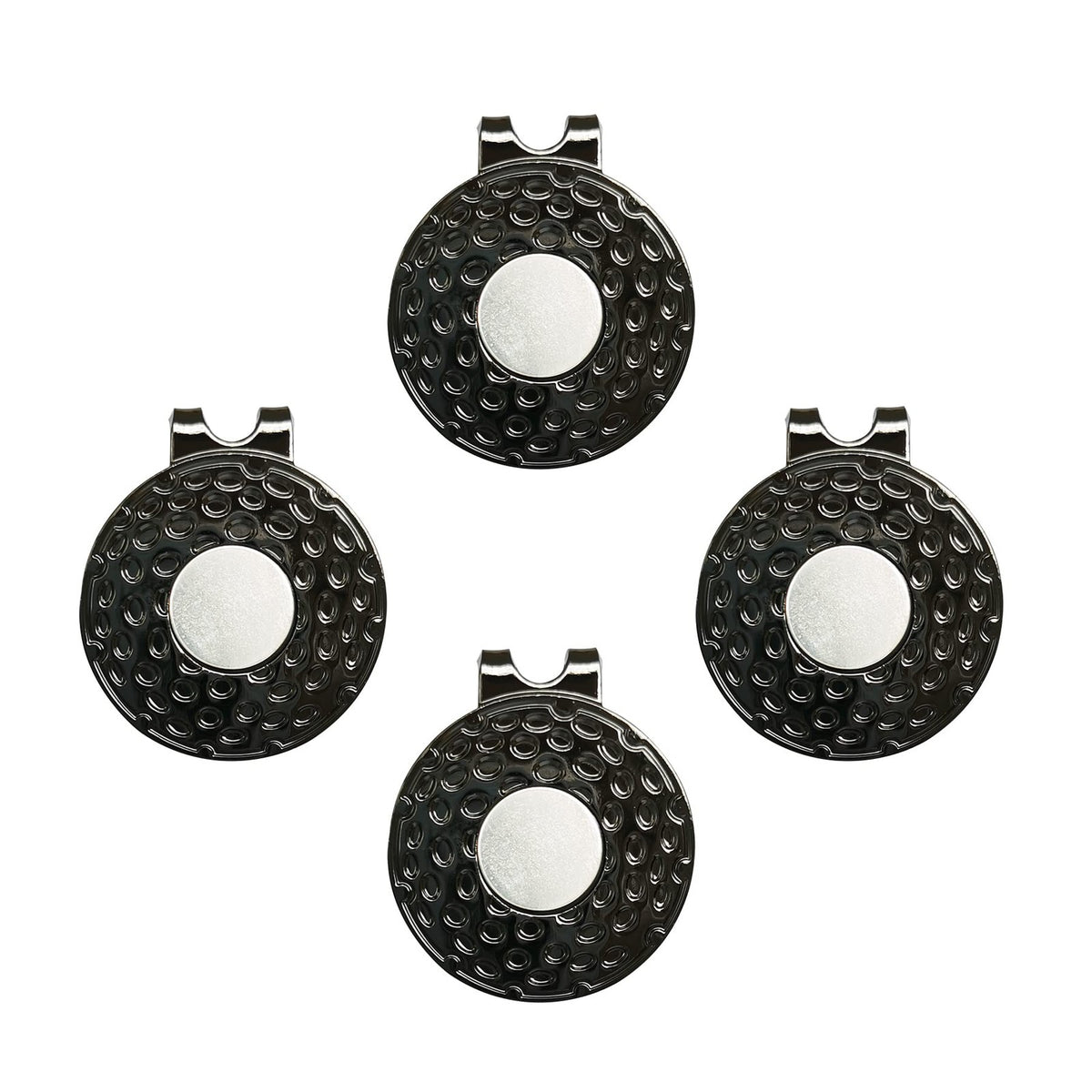 Magnetic Golf Hat Clips with Ball Markers - 4 Pack, Durable Zinc Alloy
