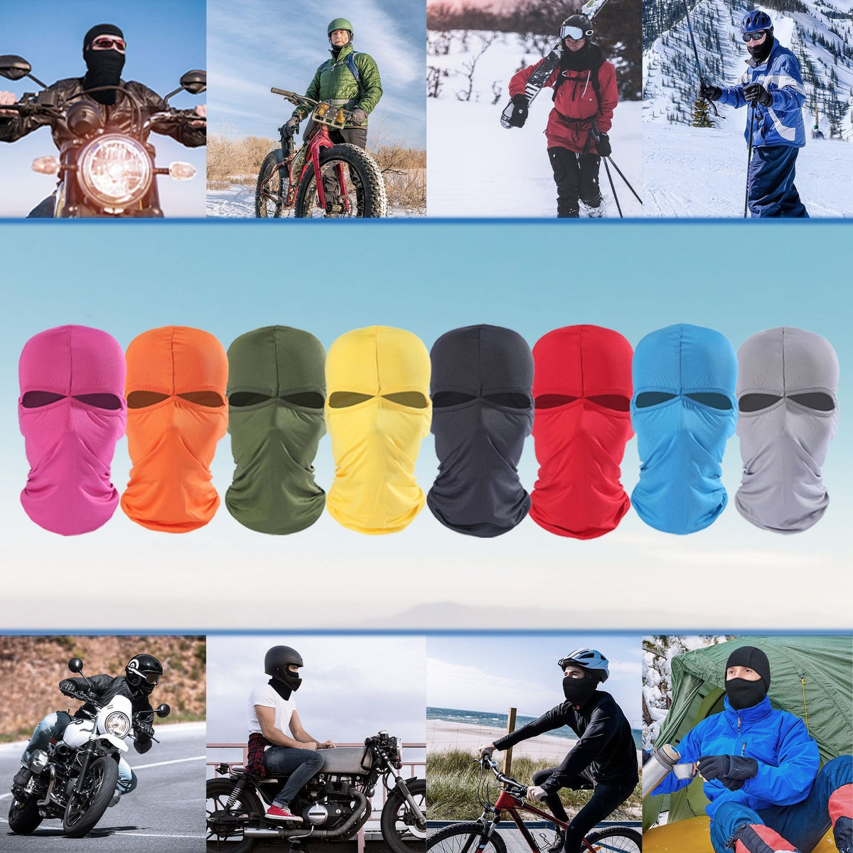 Unisex Full Face Ski Mask Windproof UV Sun Protection Hood