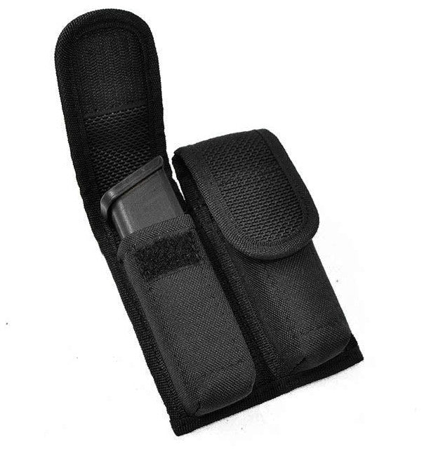Double Magazine Pouch Holster for 9mm/40 Caliber Pistols - Tactical OWB Belt Carry