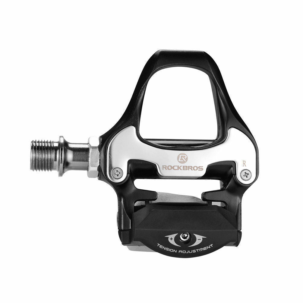 Road Bike Clipless Pedals with SPD-SL Cleats - Self-Locking Aluminum Alloy