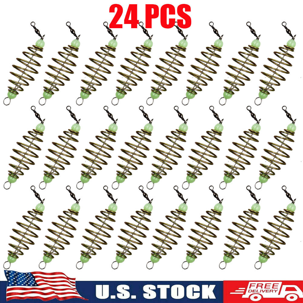 24 Pcs Fishing Bait Holders Set - Carp Feeder Hooks and Accessories