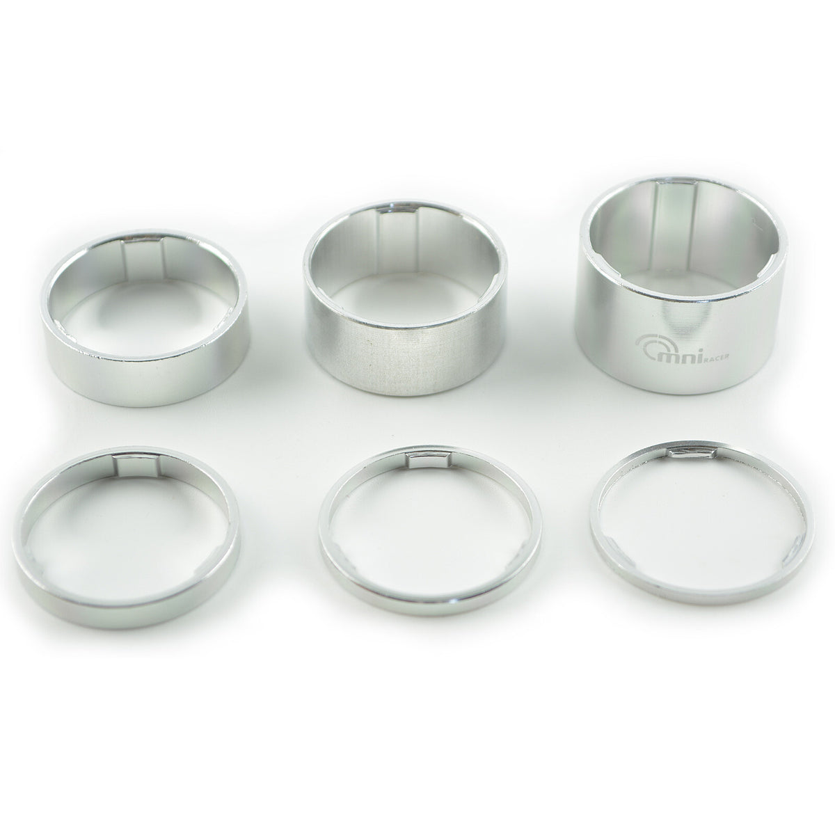 Lightweight Bicycle Headset Spacers Set - 1 1/8 Inch Alloy, Silver, 2/3/5/10/15/20mm