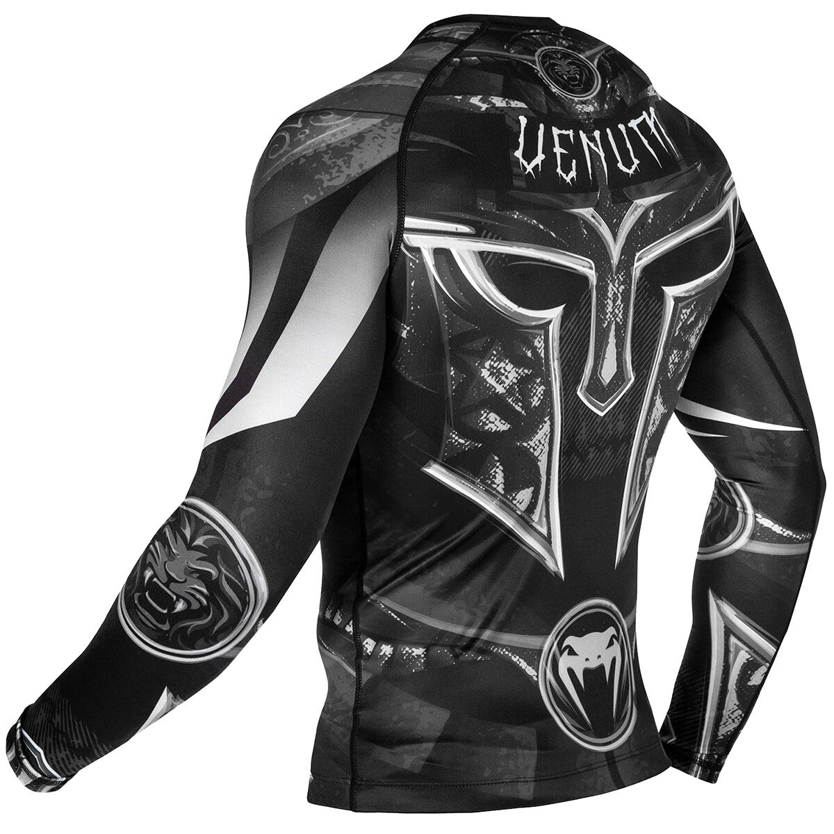 Long Sleeve MMA Rashguard for Combat Sports - Black White