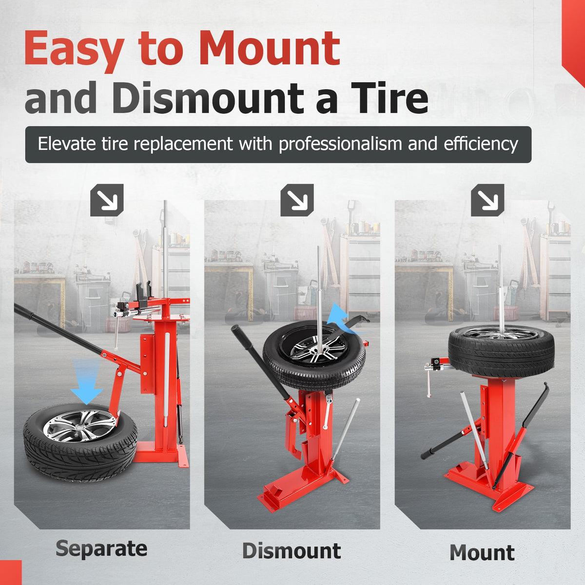 Manual Motorcycle Tire Changer Machine for 4-16.5 Inch Tires - Steel, Durable